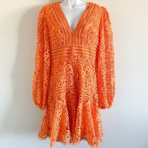 Karen Millen Cutwork Lace Long Sleeve Dress